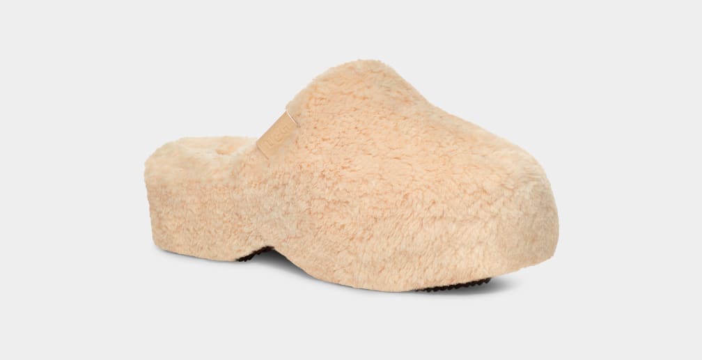 Beige Ugg Fuzz Sugar Women Slippers | 093651-REZ