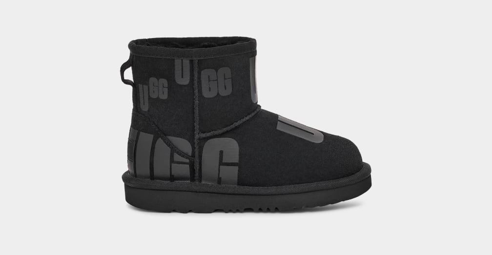 Black Ugg Classic Mini Scatter Graphic Kids\' Boots | 547180-URB