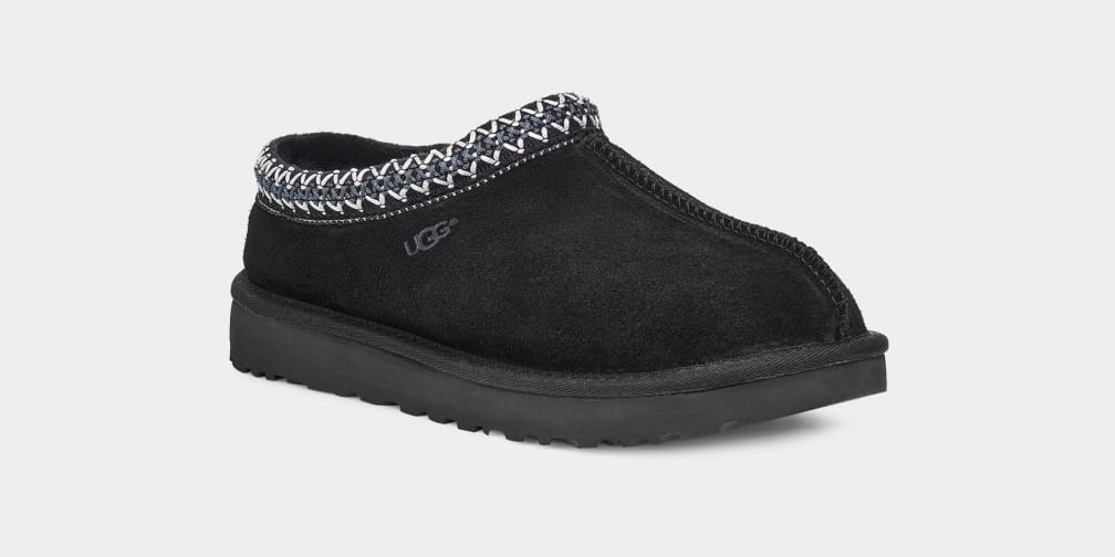 Black Ugg Tasman Women Slippers | 348276-OWM