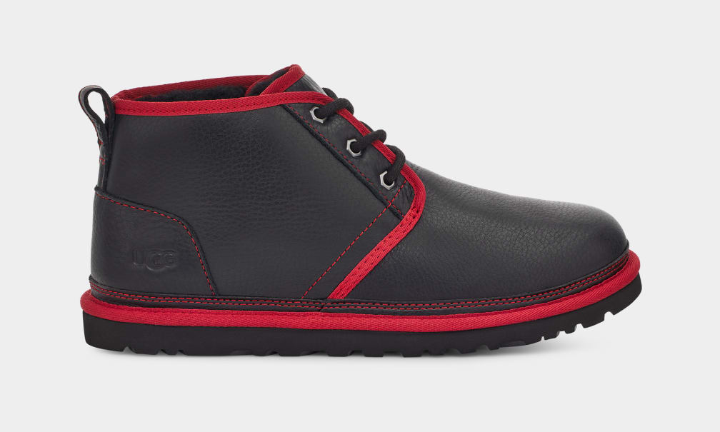 Black / Red Ugg Neumel Leather Men Boots | 470829-JFB