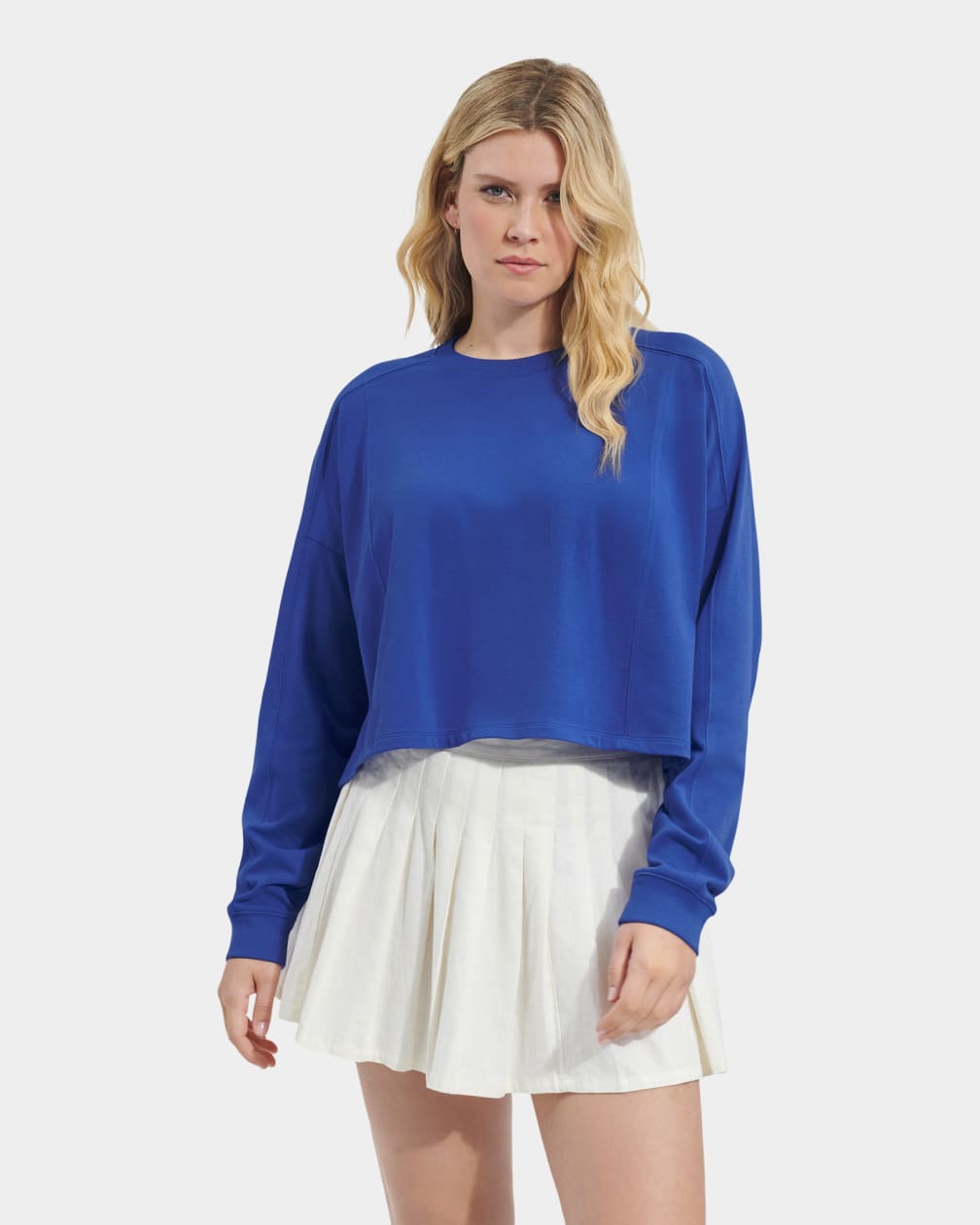 Blue Ugg Delylah Long Sleeve Crop Women Tops | 928615-BAQ