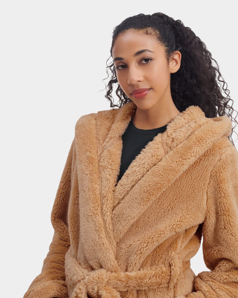 Brown Ugg Aarti Plush Robe Women Sleepwear | 068745-RNB